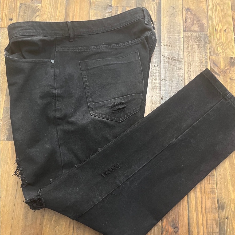 SWITCH Remarkable Slim Straight Distressed Jeans Mens 42x32 Black Streetwear